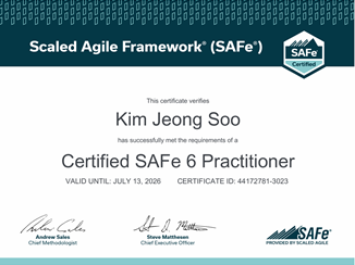 Certiried SAFe 6 Practitoner
